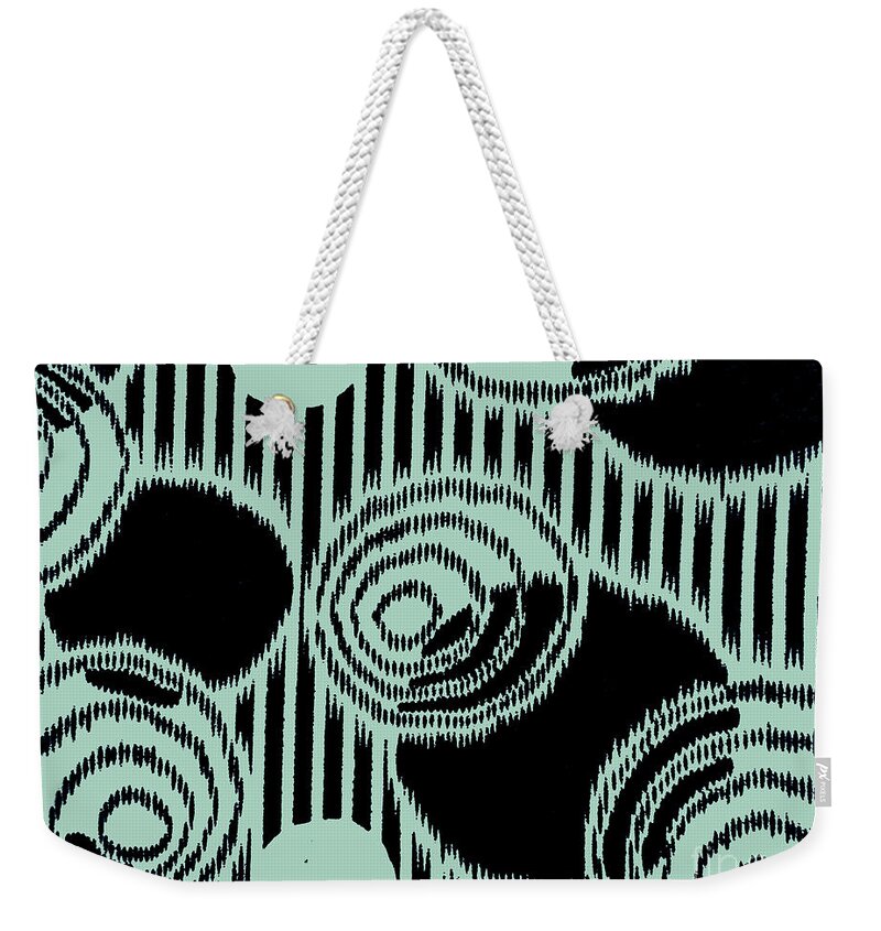 Abstract Patterns Weekender Tote Bag featuring the painting Abstract pattern 1-colour 11 by Katerina Stamatelos