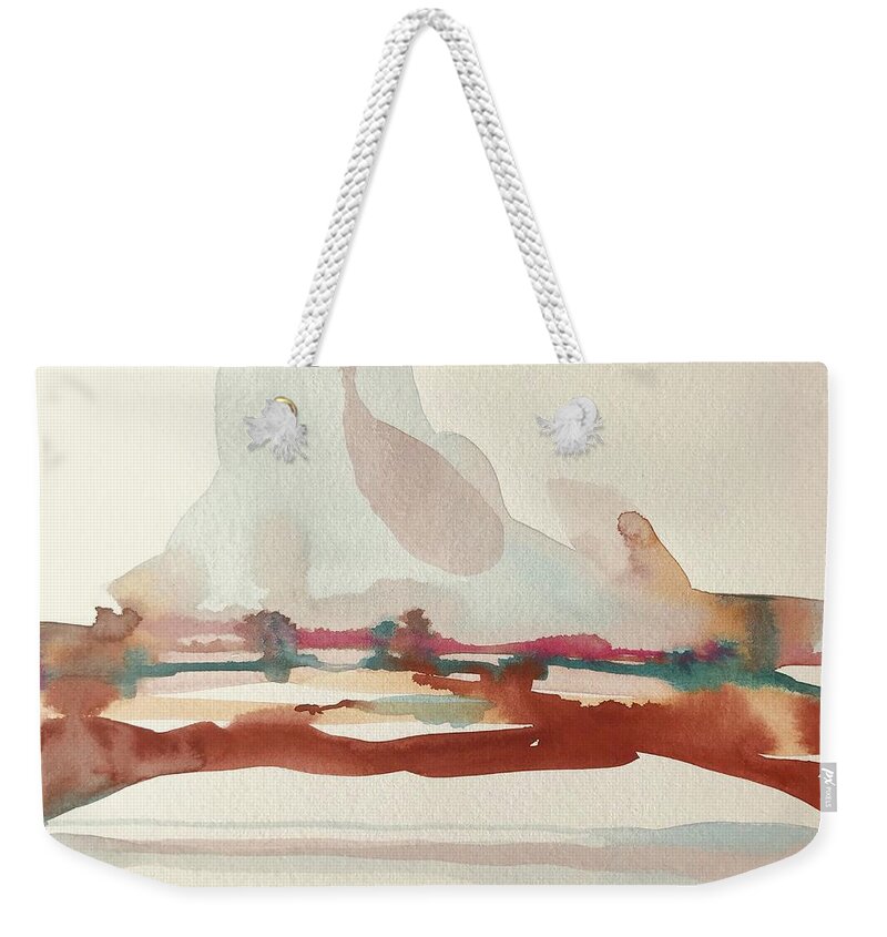 Shapes Weekender Tote Bag featuring the painting Abstract Dessert by Luisa Millicent