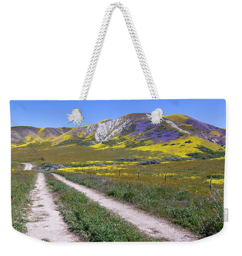 Carrizo Weekender Tote Bag featuring the photograph Acampo Road by Rick Pisio