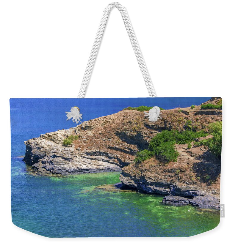 Greece Weekender Tote Bag featuring the photograph Aegean coast in Bali by Sun Travels