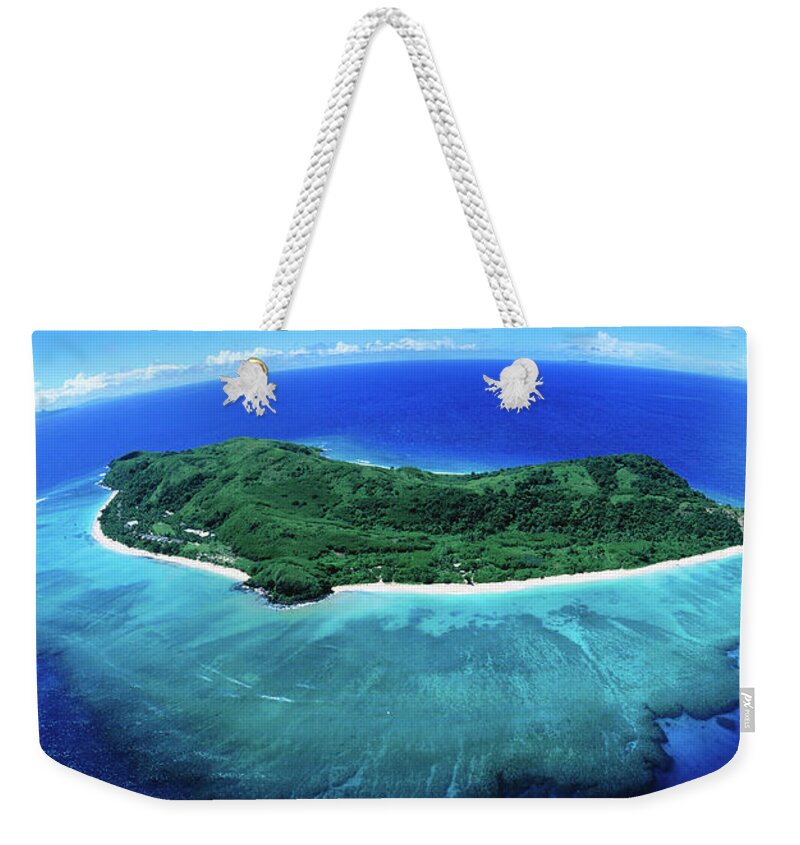Scenics Weekender Tote Bag featuring the photograph Aerial Of Tokoriki Island by Holger Leue