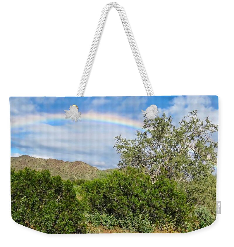 Arizona Weekender Tote Bag featuring the photograph After an Arizona Winter Rain by Judy Kennedy