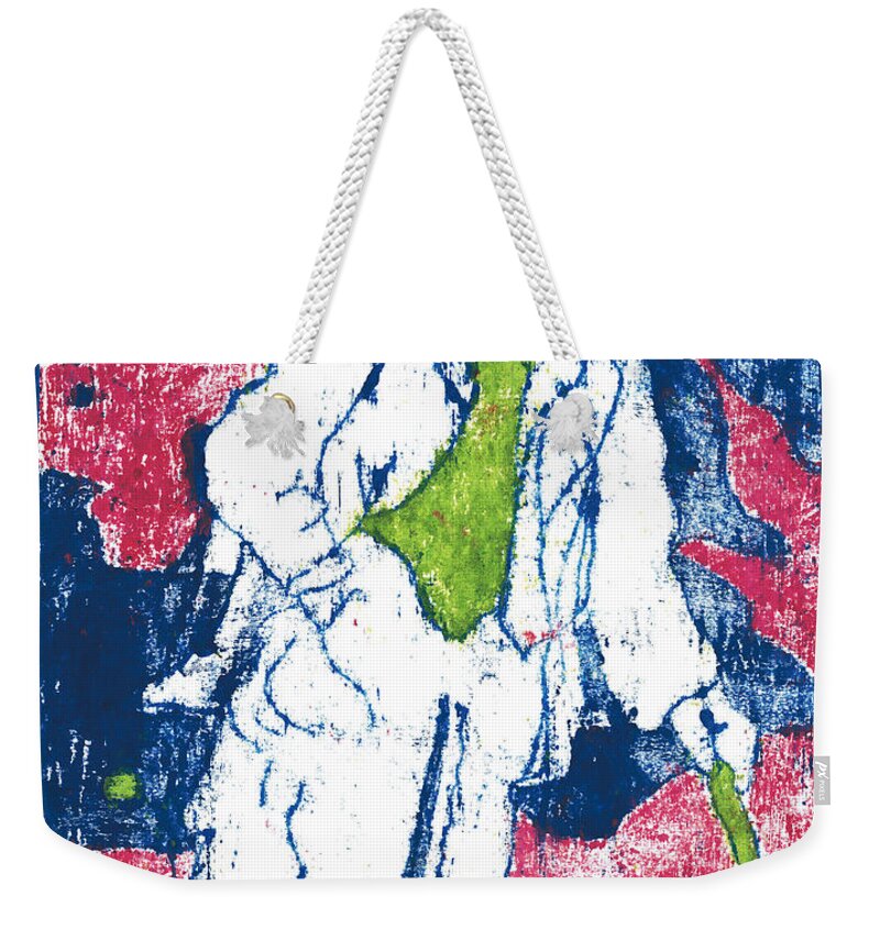 Painting Weekender Tote Bag featuring the painting After Billy Childish Painting OTD 21 by Edgeworth Johnstone