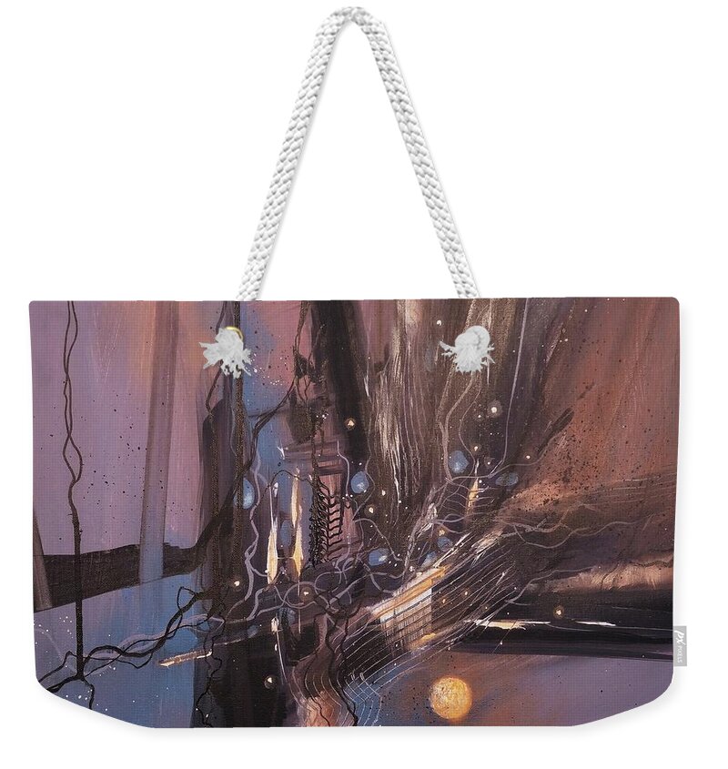 Abstract Weekender Tote Bag featuring the painting Afterglow by Tom Shropshire