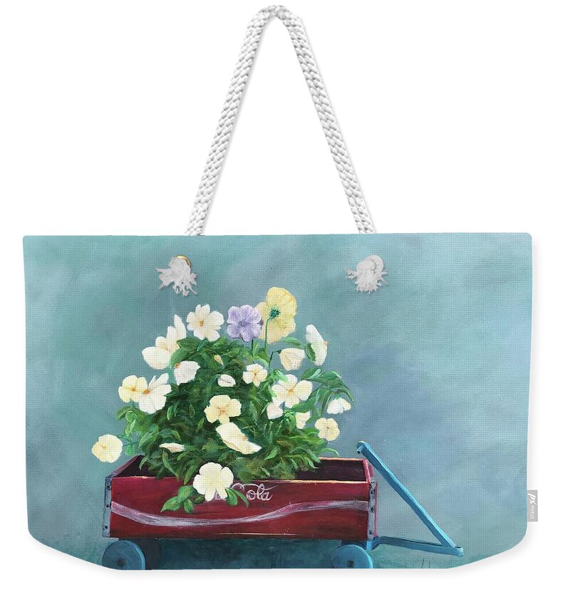 Flowers Weekender Tote Bag featuring the painting Against All Odds II by Deborah Naves
