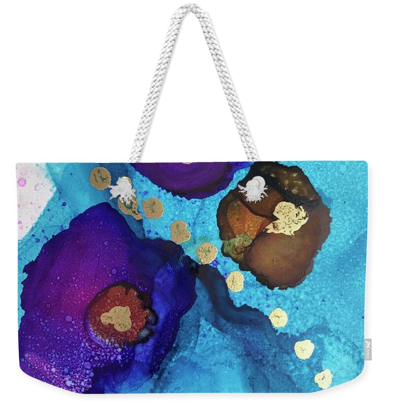Alcohol Weekender Tote Bag featuring the painting Alcohol Ink - 15 by Monika Shepherdson