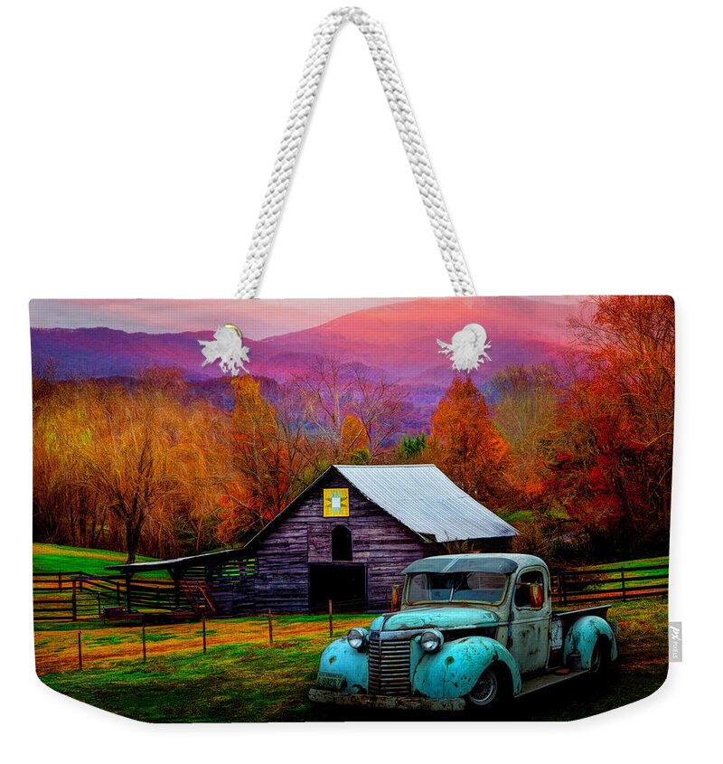 1938 Weekender Tote Bag featuring the photograph All American Chevy by Debra and Dave Vanderlaan