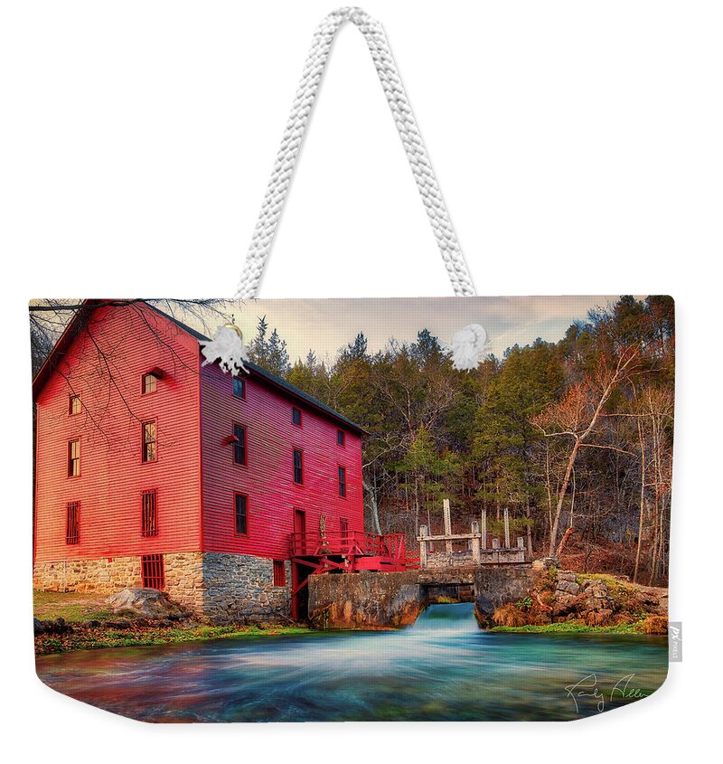 Missouri Mill Weekender Tote Bag featuring the photograph Alley Springs Mill by Randall Allen