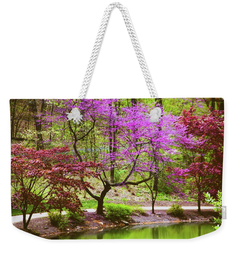 Path Weekender Tote Bag featuring the photograph Along the Restful Path by Allen Nice-Webb