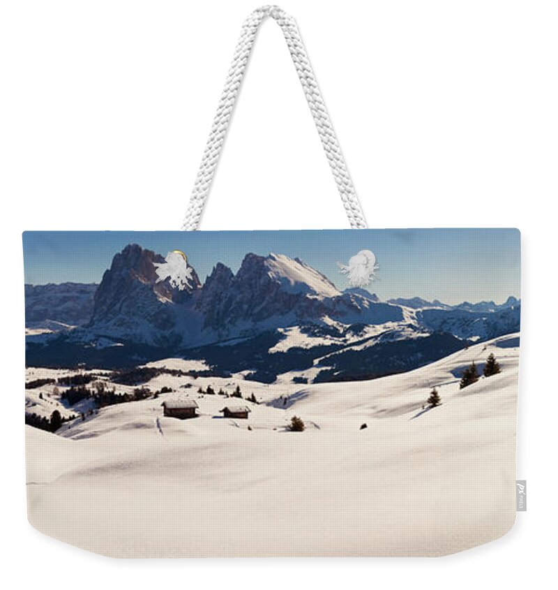 Scenics Weekender Tote Bag featuring the photograph Alps Italian Dolomites Panoramic View by Moreiso