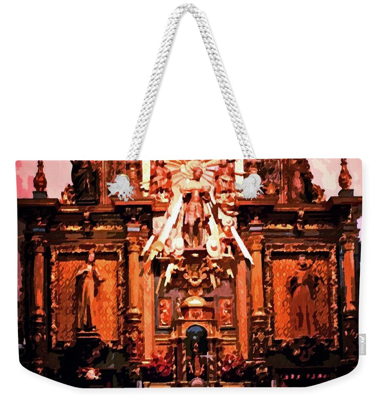 Altar Weekender Tote Bag featuring the photograph Altar at San Fernando by Timothy Bulone