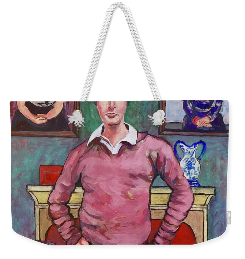 Amedeo Modigliani Weekender Tote Bag featuring the painting Amedeo Modigliani by Tom Roderick
