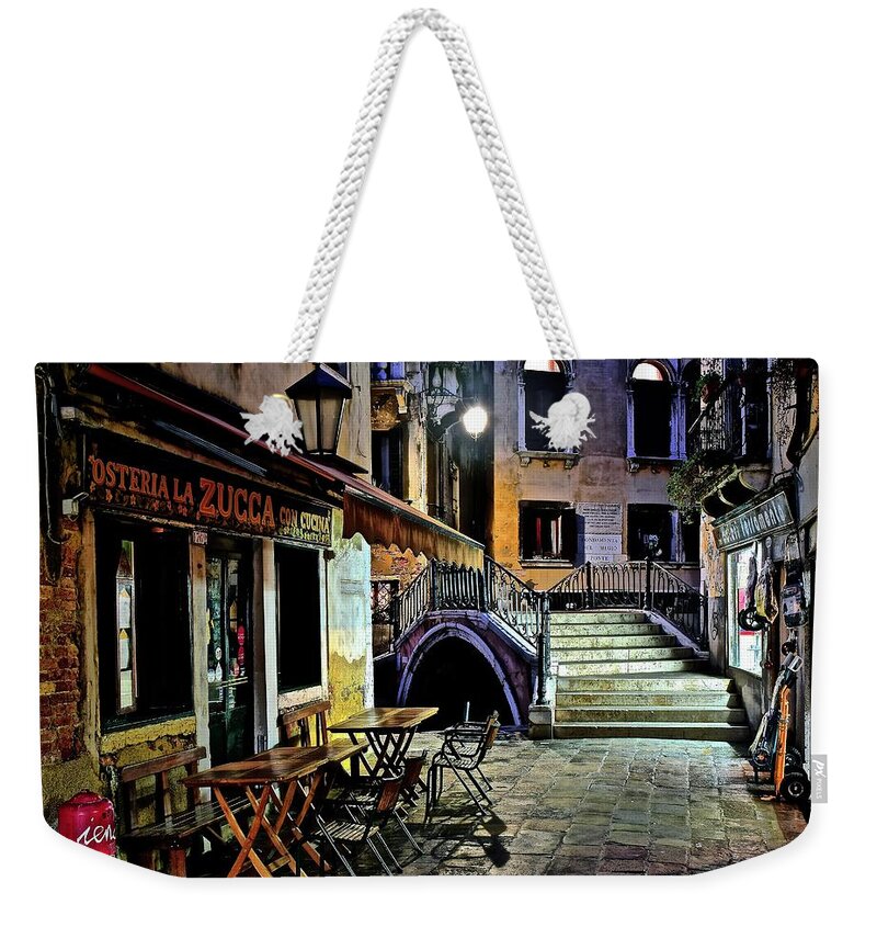Venice Weekender Tote Bag featuring the photograph An Evening in Venice by Frozen in Time Fine Art Photography