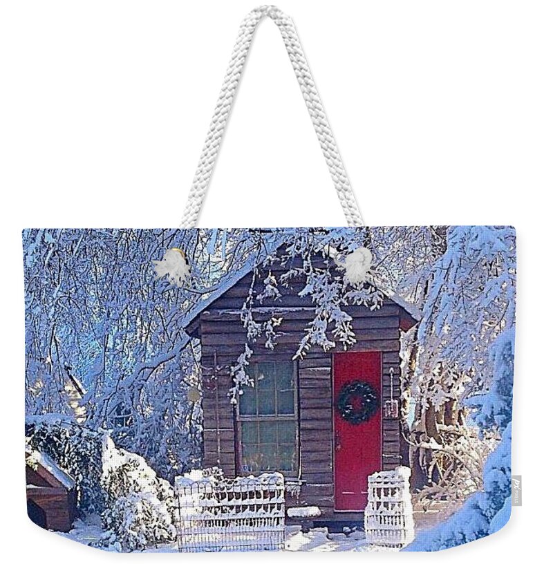 Snowy Landscape Weekender Tote Bag featuring the photograph An unusual winter day in Arkansas by Colette Lee