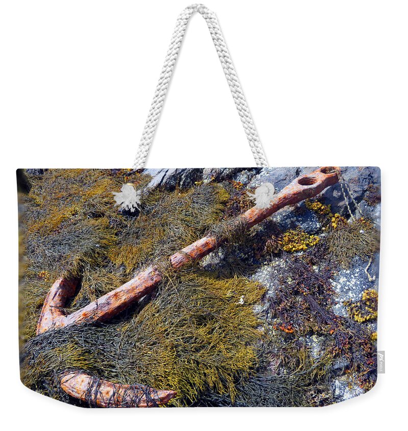 Mariner Weekender Tote Bag featuring the photograph Anchors Away by Vicky Edgerly