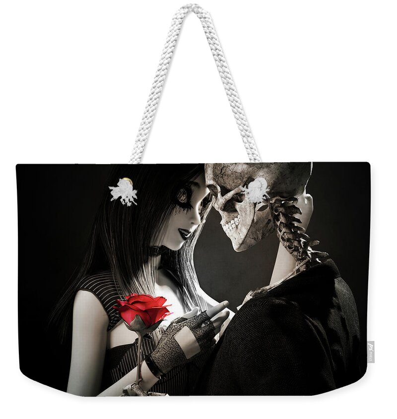 Black And White Weekender Tote Bag featuring the digital art Ancient Love by Robert Hazelton