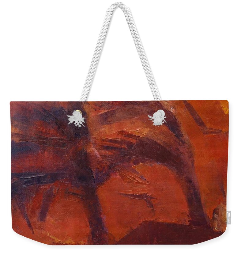 Fire Weekender Tote Bag featuring the painting And then one day it all went up in smoke by Suzy Norris