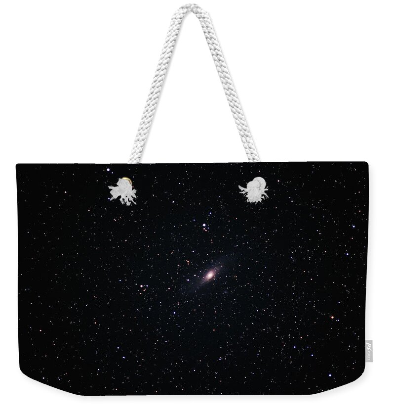 Galaxy Weekender Tote Bag featuring the photograph Andromedas Neighborhood by Dess