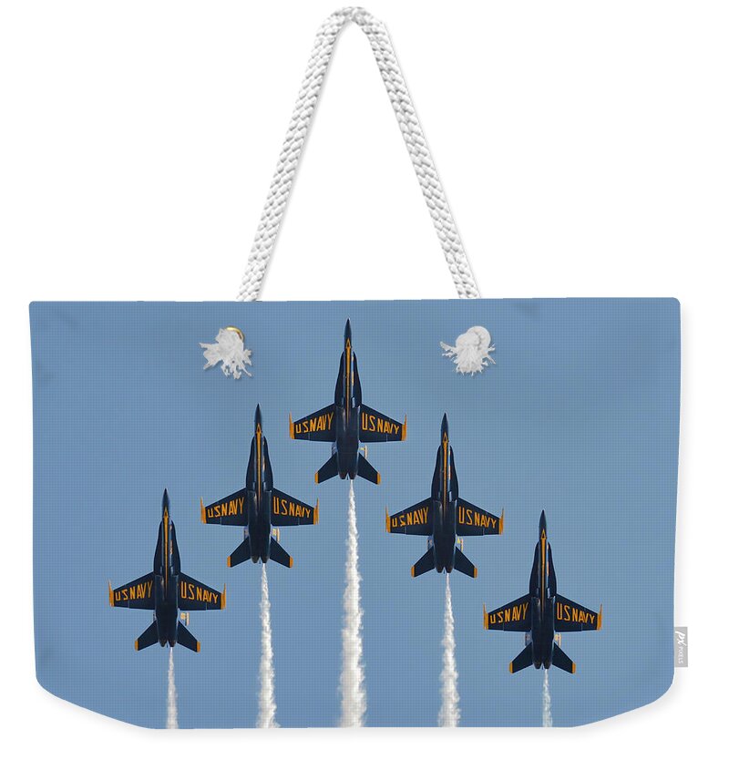 Blue Angels Weekender Tote Bag featuring the photograph Angels Overhead by Brian Tada