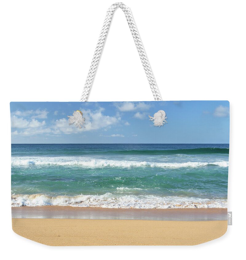 Water's Edge Weekender Tote Bag featuring the photograph Anini Beach by S. Greg Panosian