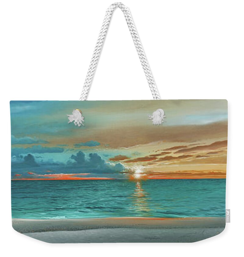 Anna Maria Island Beach Weekender Tote Bag featuring the painting Anna Maria Island Beach by Mike Brown
