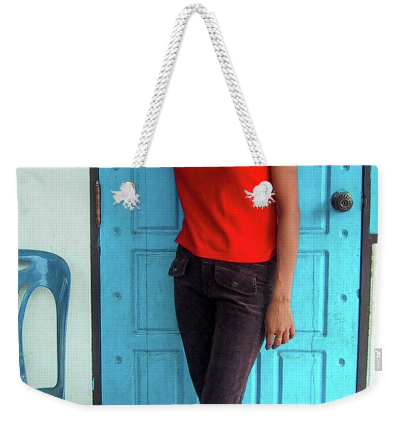 Girl Weekender Tote Bag featuring the photograph Another lovely smile by Jeremy Holton