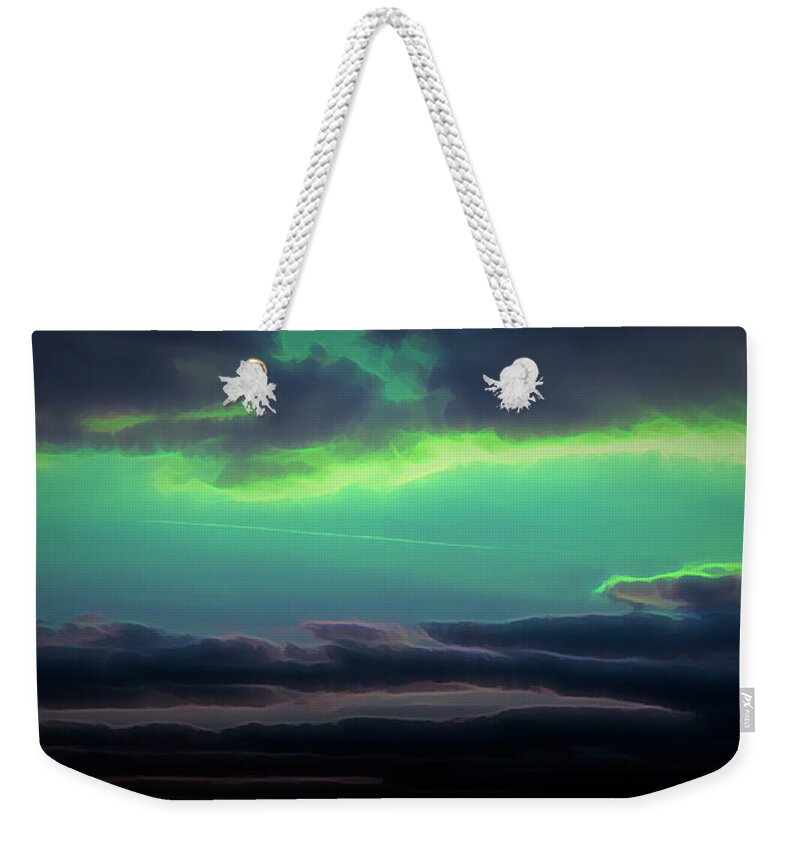 Abstract Weekender Tote Bag featuring the digital art Another World by Scott Lyons