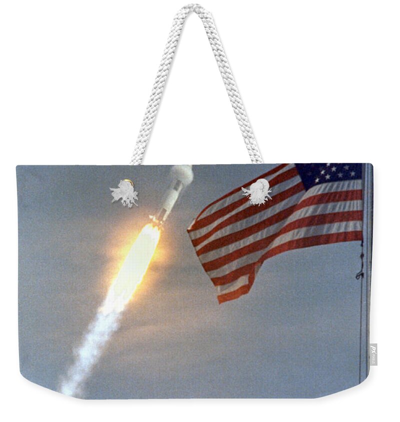 1969 Weekender Tote Bag featuring the photograph Apollo 11 Launch, 1969 by Science Source