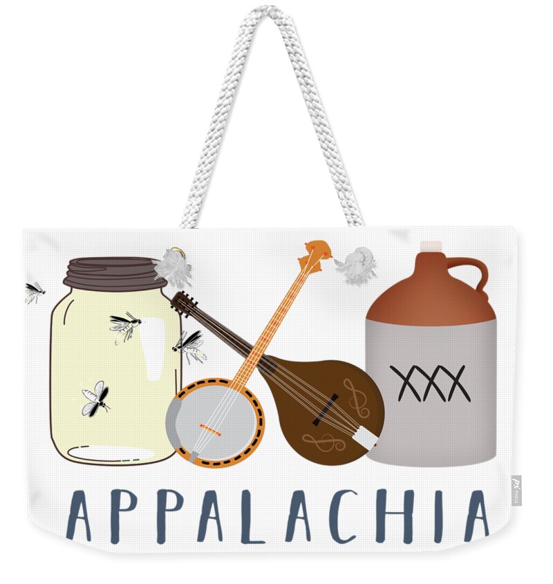 Appalachia Weekender Tote Bag featuring the digital art Appalachia Music by Heather Applegate