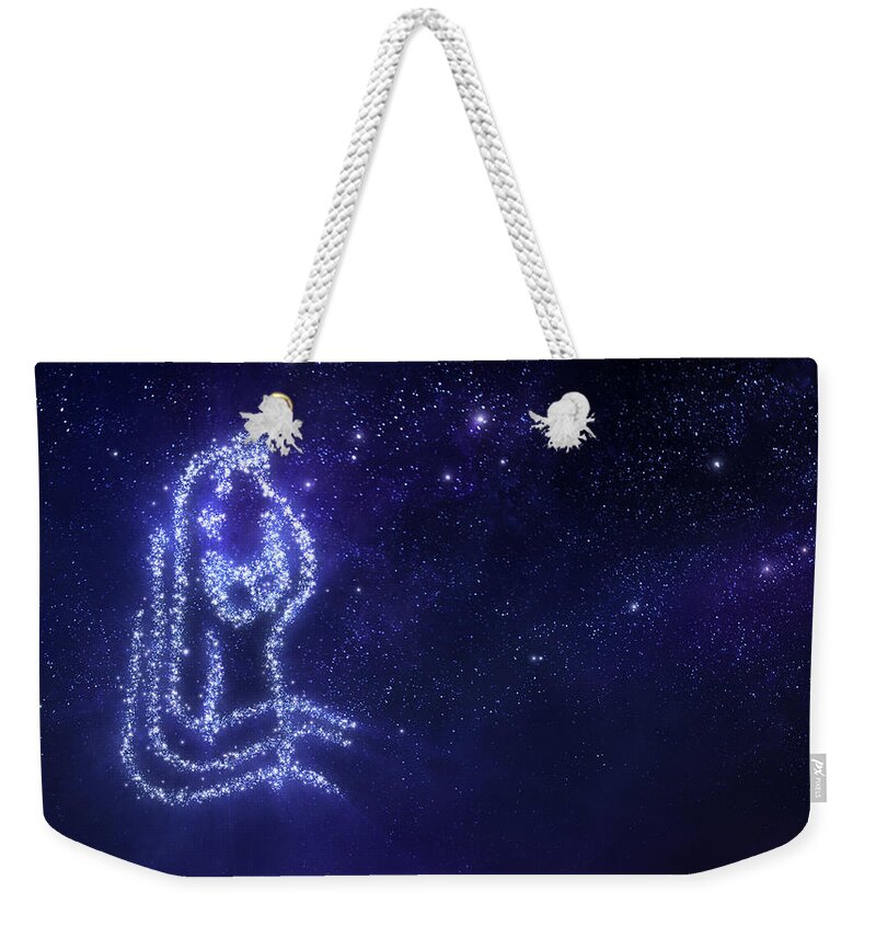 Curve Weekender Tote Bag featuring the digital art Aquarius Zodiac Sign by Da-kuk