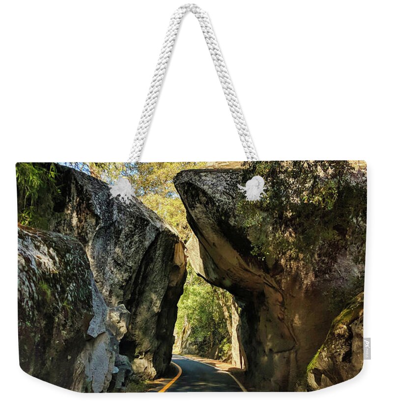 Nature Weekender Tote Bag featuring the photograph Arch Rock Entrance by Portia Olaughlin