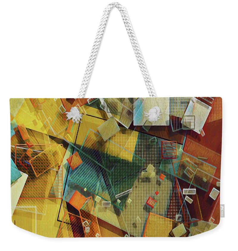 Art Weekender Tote Bag featuring the digital art Architectural Chaos by David Hansen