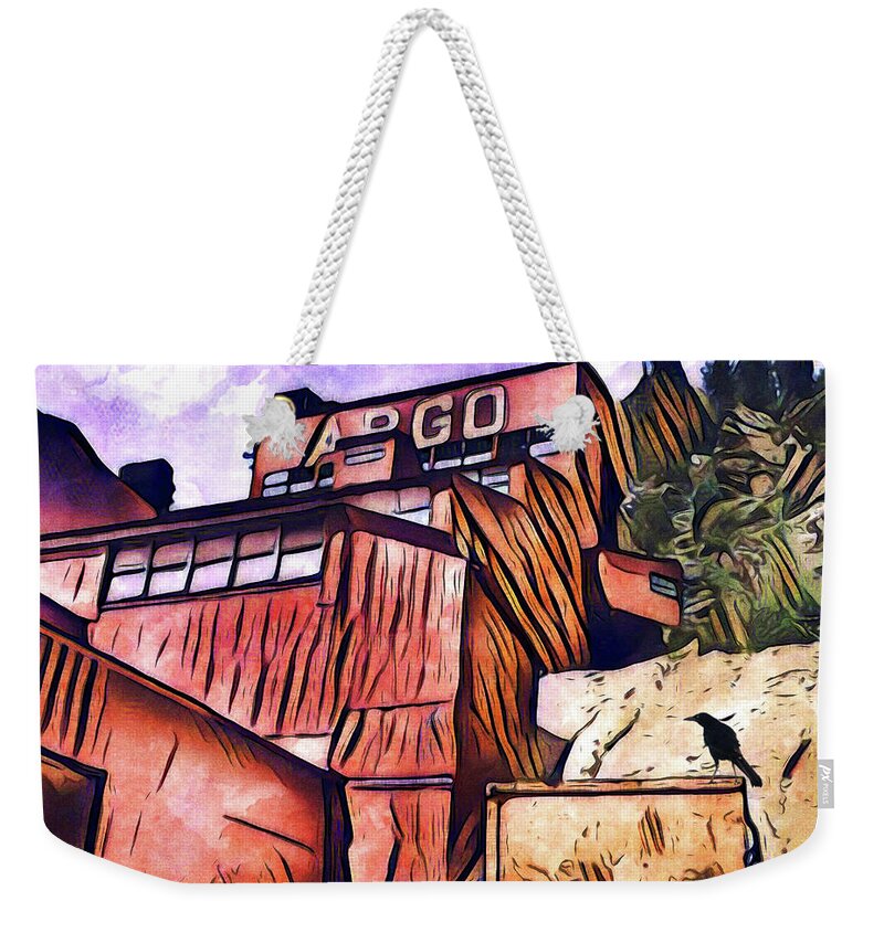 Gold Mine Weekender Tote Bag featuring the photograph Argo Mine in Idaho Springs Colorado by Peggy Dietz