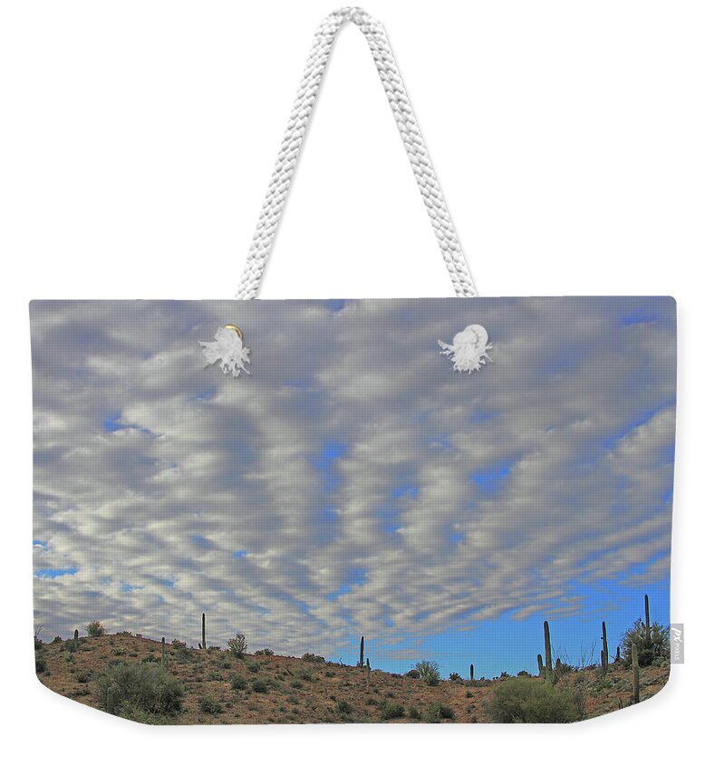 Arizona Southwest Sky Weekender Tote Bag featuring the digital art Arizona Southwest Sky by Tom Janca