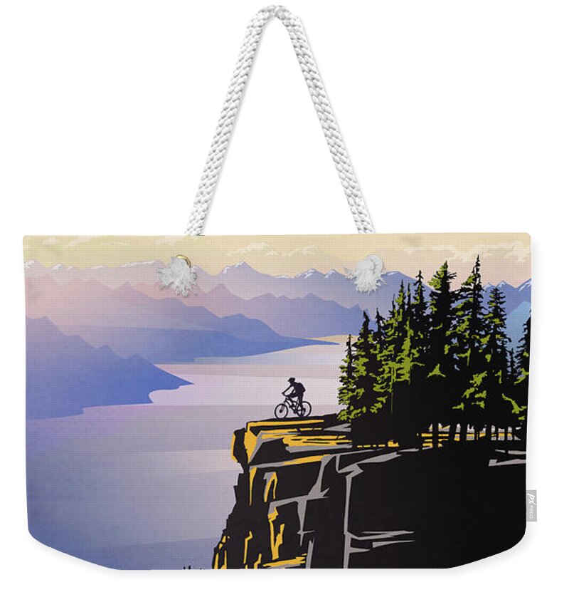 Cycling Art Weekender Tote Bag featuring the painting Arrow Lake Solo by Sassan Filsoof