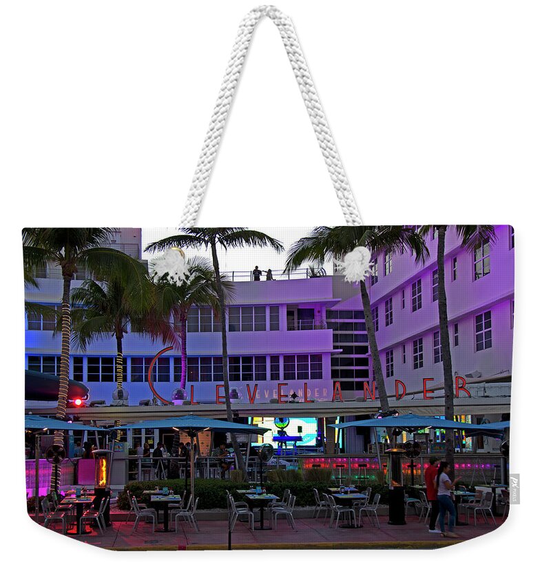 Art Deco Weekender Tote Bag featuring the photograph Art Deco - South Beach, Clevelander by Richard Krebs