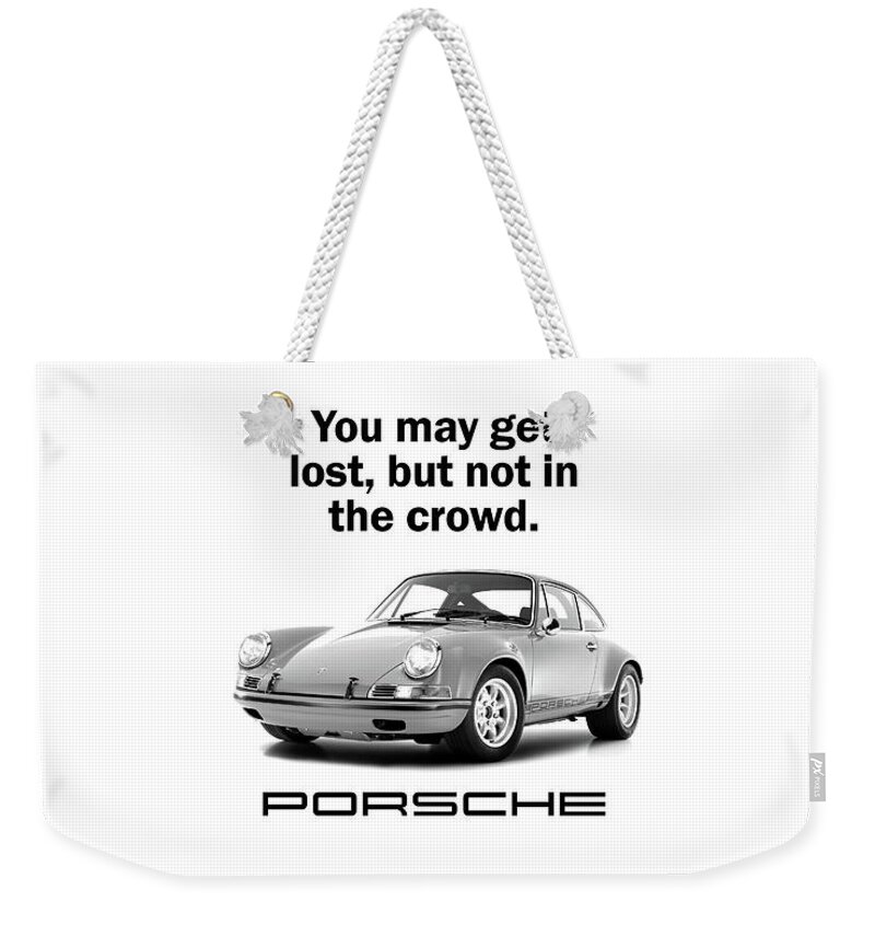 Porsche Weekender Tote Bag featuring the photograph Lost In A Porsche by Mark Rogan
