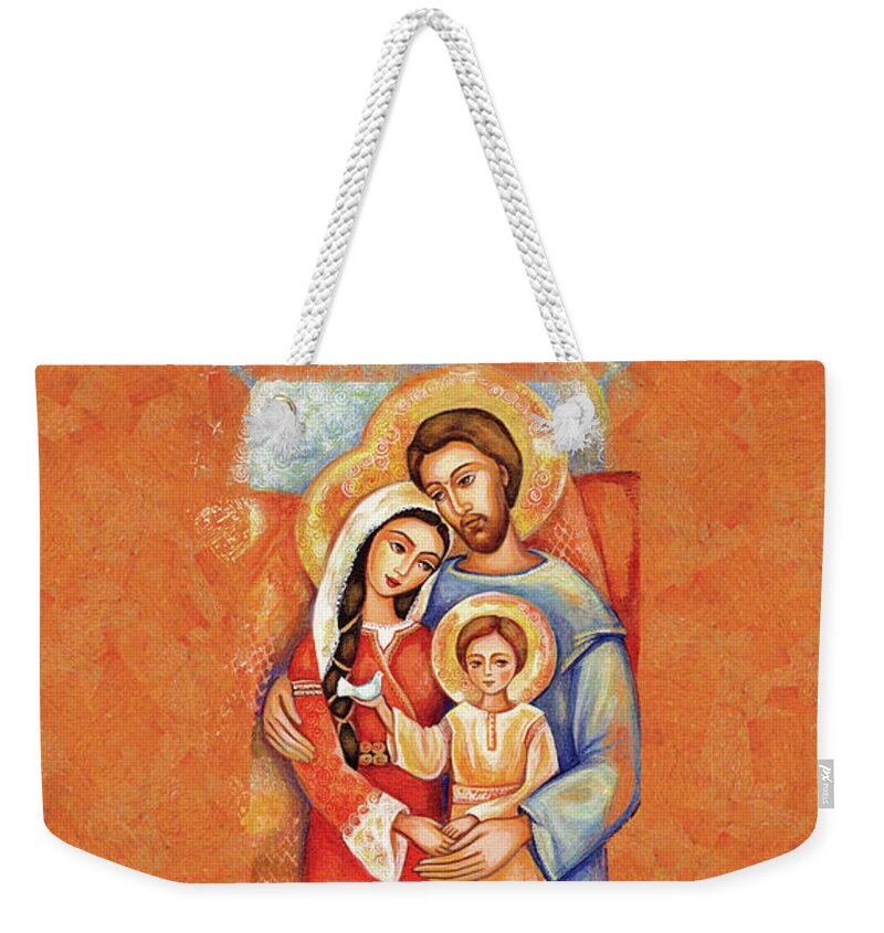 Holy Family Weekender Tote Bag featuring the painting The Holy Family by Eva Campbell