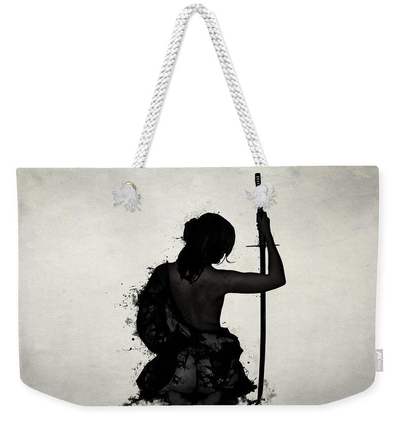 Female Weekender Tote Bag featuring the digital art Female Samurai - Onna Bugeisha by Nicklas Gustafsson