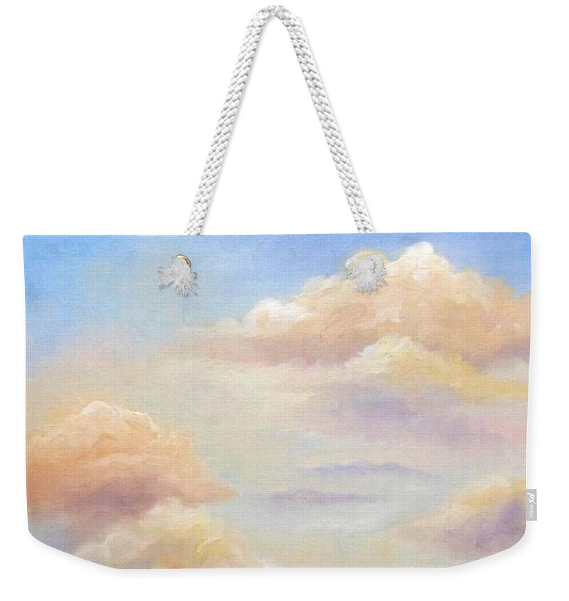 Landscape Art Weekender Tote Bag featuring the painting The Path Defined by Angeles M Pomata