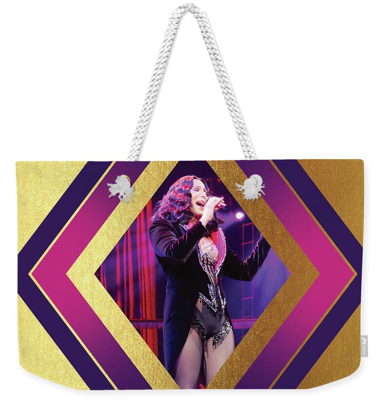 Cher Weekender Tote Bag featuring the digital art Burlesque Cher Diamond by Cher Style