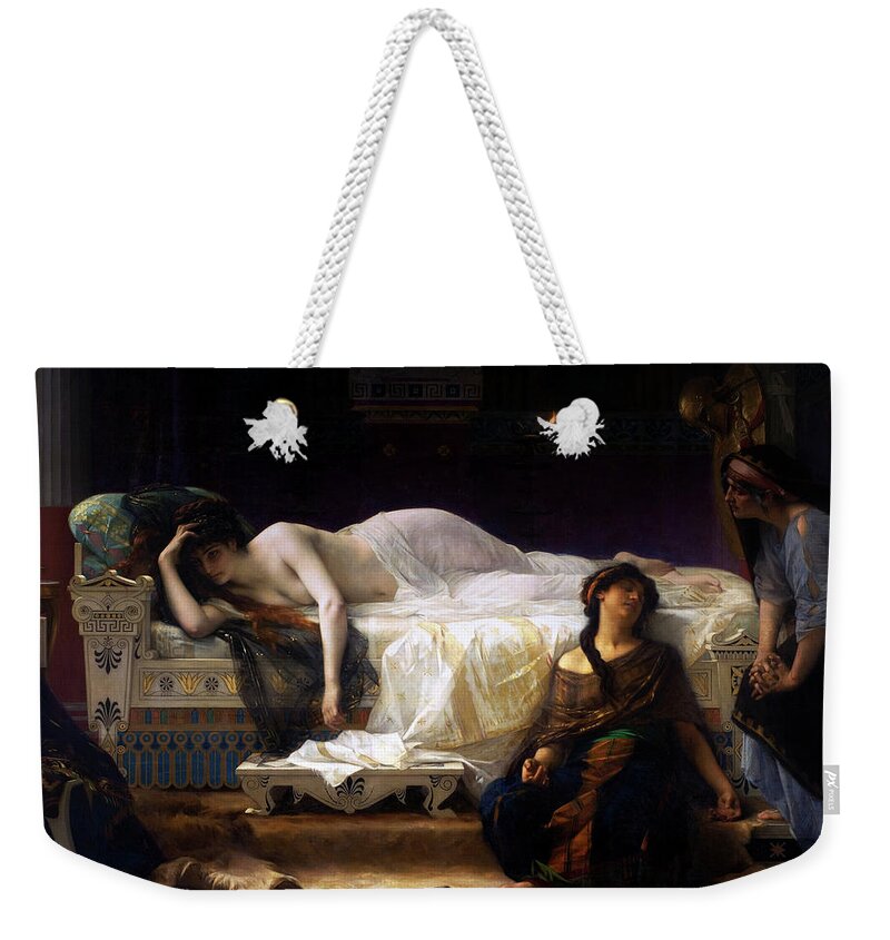 Phèdre Weekender Tote Bag featuring the digital art Phedre by Alexandre Cabanel by Rolando Burbon
