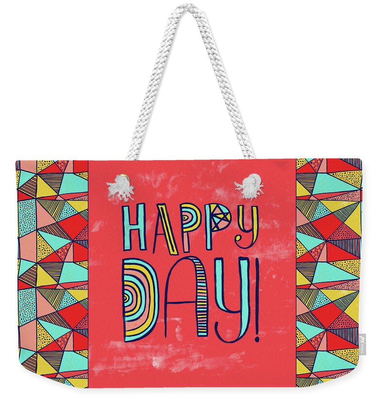 Happy Day Weekender Tote Bag featuring the painting Happy Day by Jen Montgomery