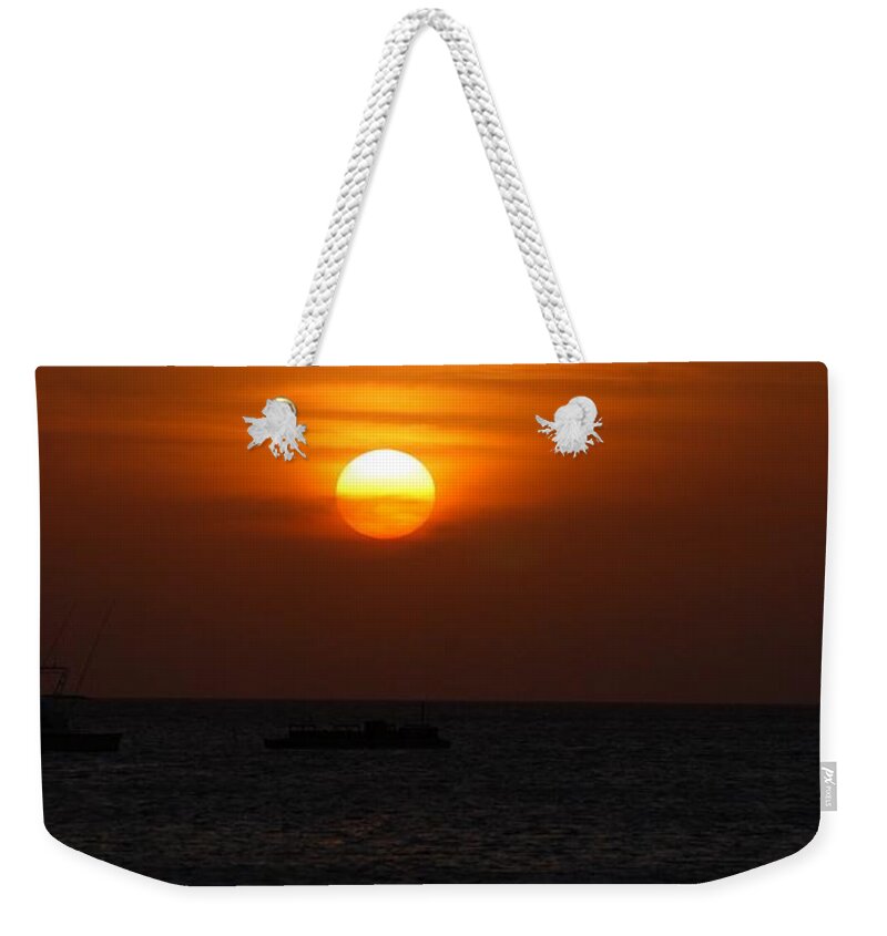 Beautiful Weekender Tote Bag featuring the photograph Aruba Sunset by Dennis Schmidt