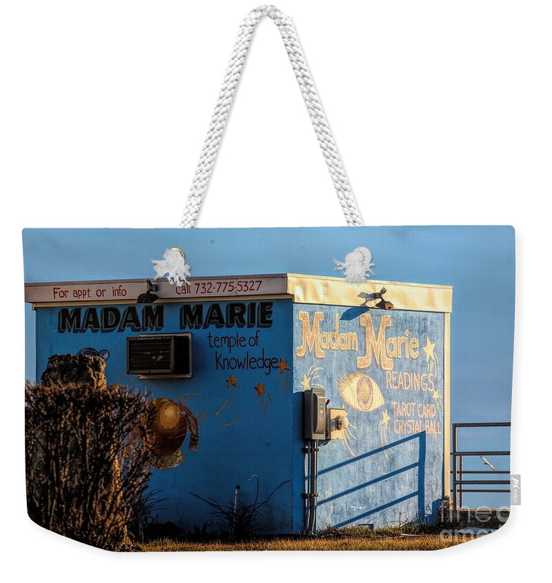 East Coast Weekender Tote Bag featuring the photograph Asbury Park New Jersey Madam Marie Structure by Chuck Kuhn