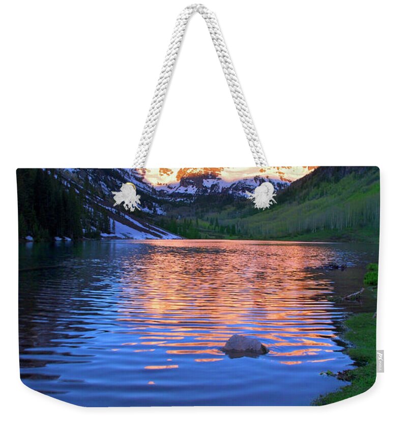 Scenics Weekender Tote Bag featuring the photograph Aspen, Colorados Maroon Bells. Sunrise by Kokophoto