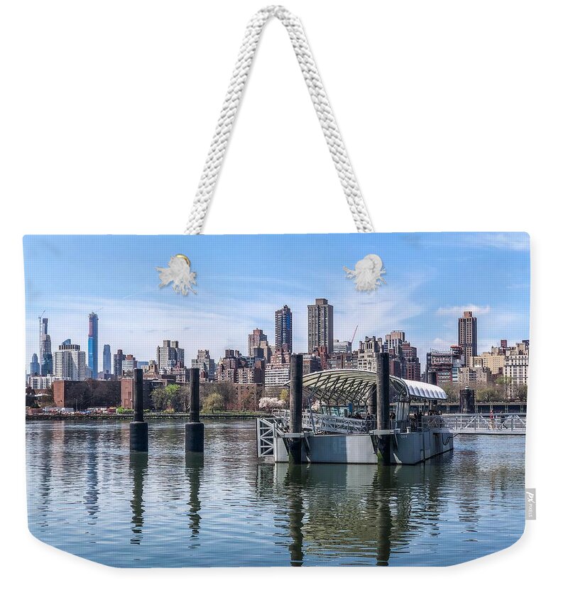East River Weekender Tote Bag featuring the photograph Astoria Ferry by Cate Franklyn