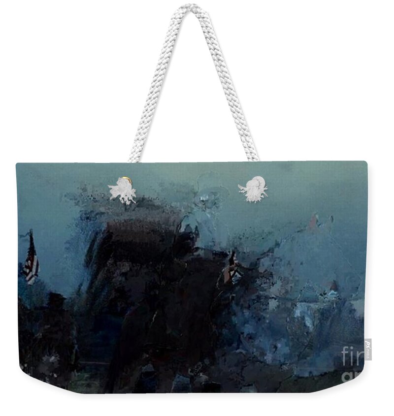 Abstract Of Thoughts Lost In History Weekender Tote Bag featuring the painting Astra Ten by Archangelus Gallery