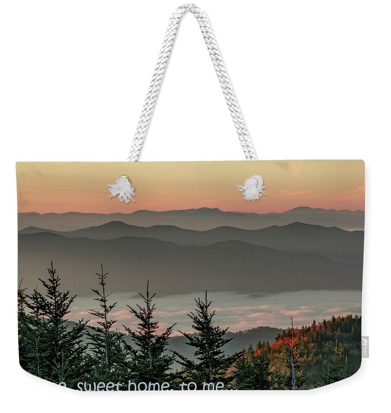Sunrise Weekender Tote Bag featuring the photograph At Home in the Mountains by Marcy Wielfaert