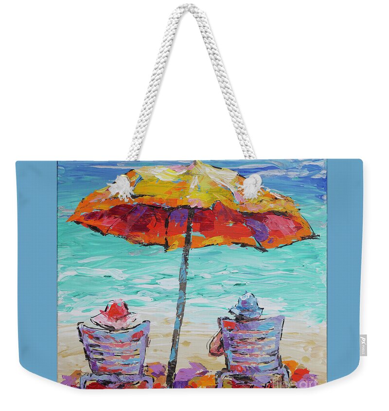  Weekender Tote Bag featuring the painting At the Beach by Jyotika Shroff
